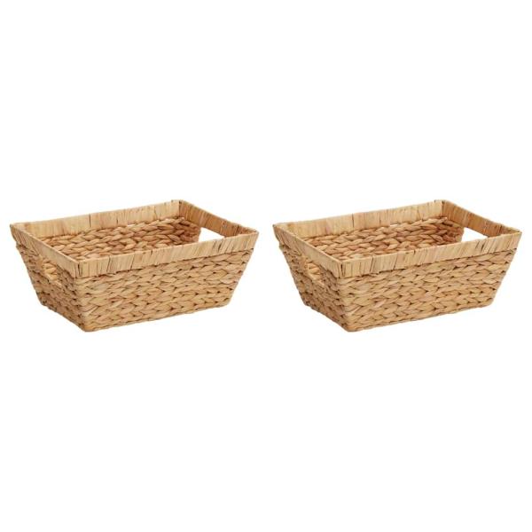 Aufbewahrungskörbe 2 pcs Natur 38 x 28 x 15 cm Wasserhyazinthe