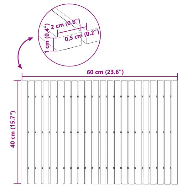 Badematte Uni Braun 60 x 40 cm Holz