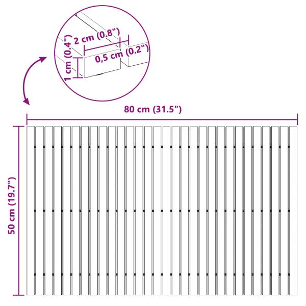 Badematte Uni Braun 80 x 50 cm Holz