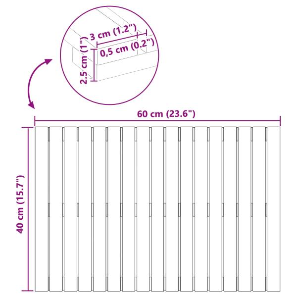Badematte Uni Braun 60 x 40 cm Holz