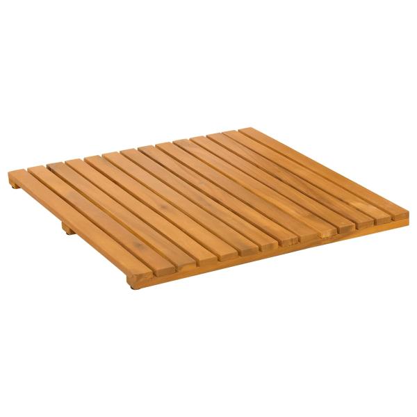 Badematte 2 stk. Natur 50 x 50 cm Massivholz Akazie