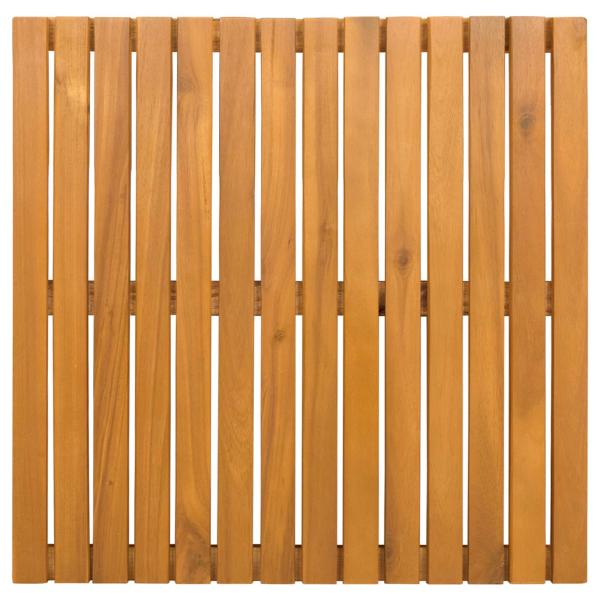 Badematte 2 stk. Natur 50 x 50 cm Massivholz Akazie