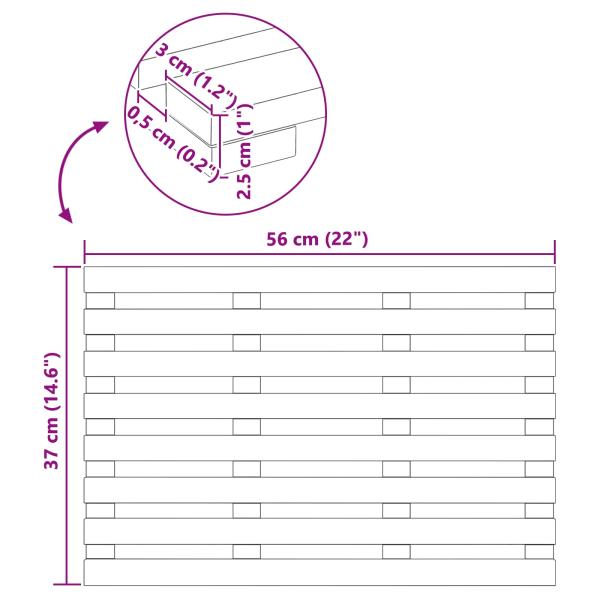 Badematte Uni Braun 100 x 53 cm Holz