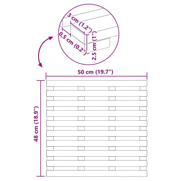 Badematte Uni Braun 100 x 53 cm Holz