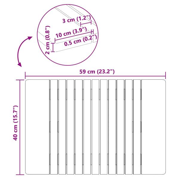 Badematte Uni Braun 59 x 40 cm Holz