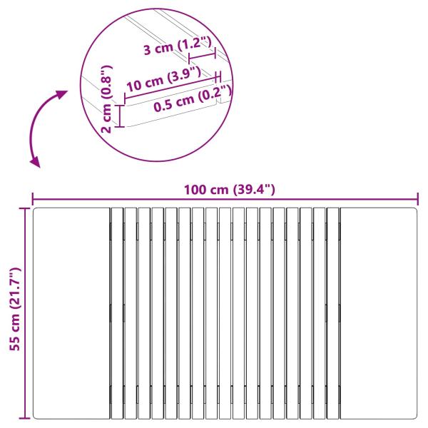 Badematte Uni Braun 100 x 55 cm Holz