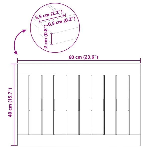 Badematte Uni Braun 60 x 40 cm Holz