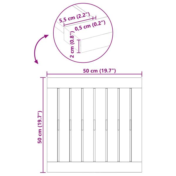 Badematte Uni Braun 50 x 50 cm Holz