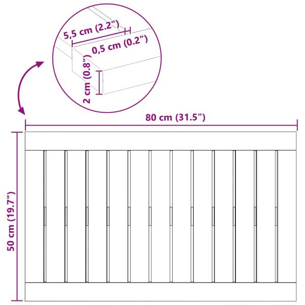Badematte Uni Braun 80 x 50 cm Holz