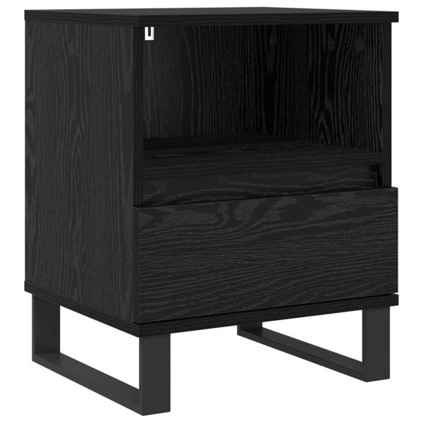 ARDEBO.de - Bettschrank Schwarz Eichen-Optik 40 x 35 x 50 cm Holzwerkstoff