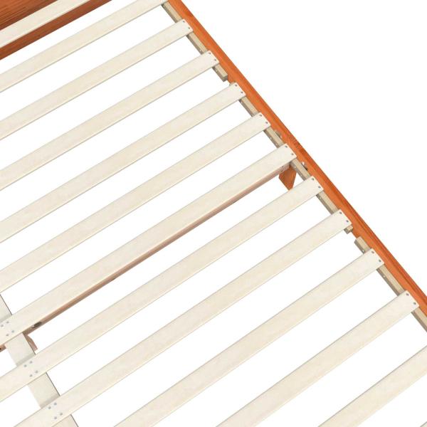 Bettrahmen Wachsbraun 120 x 200 cm Massivholz Kiefer