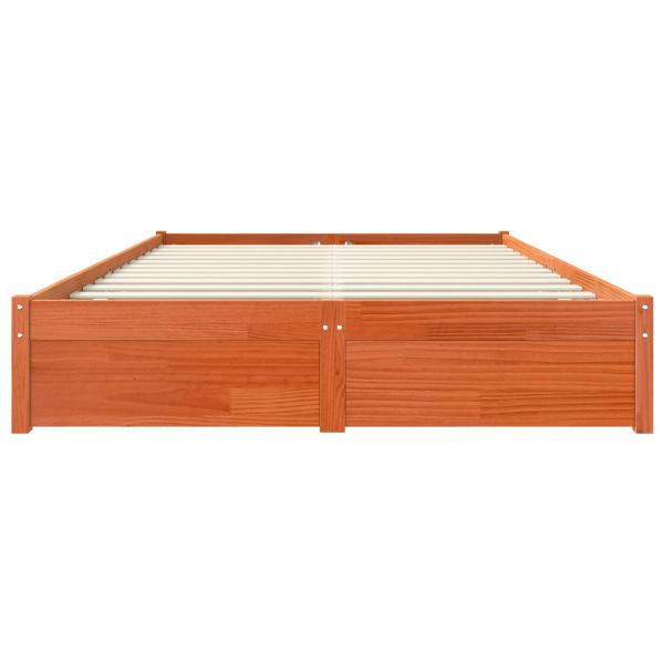 Bettrahmen Wachsbraun 160 x 200 cm Massivholz Kiefer