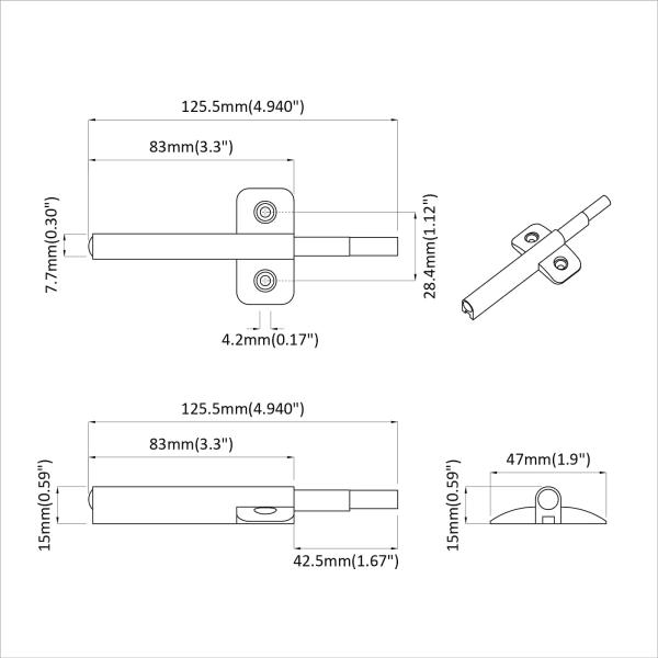 Sanftschließer 1161 pcs Grau 125 x 47 x 15 mm PP