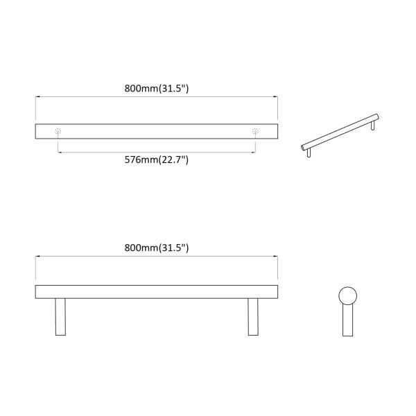 Schrankgriff 12 pcs Silber 800 mm Edelstahl