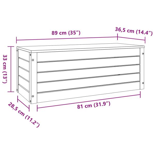 Aufbewahrungsbox mit Speicher Wachsbraun 89 x 36,5 x 33 cm