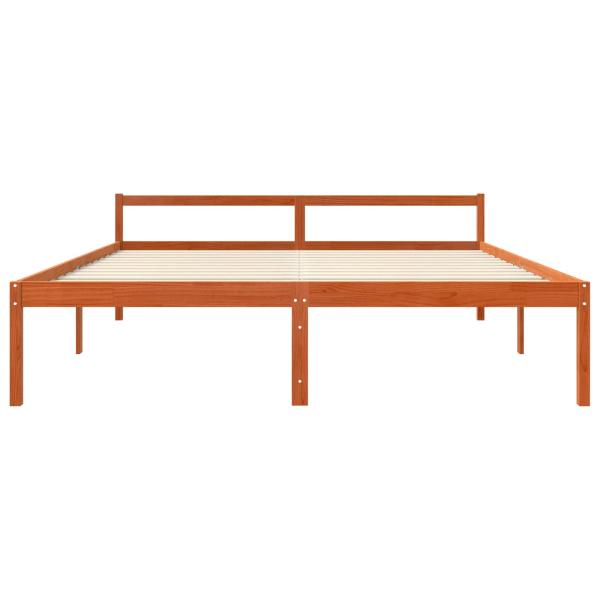 Bettrahmen Wachsbraun 200 x 200 cm Massives Kiefernholz