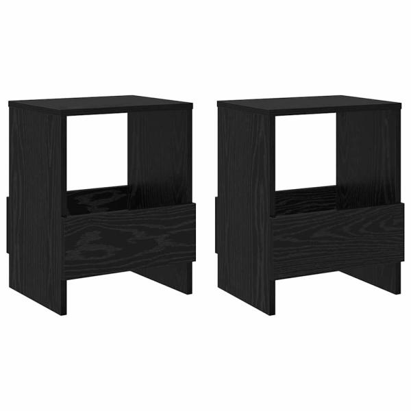 Magazinregal 2 pcs Schwarz Eichen-Optik 35 x 30 x 45 cm