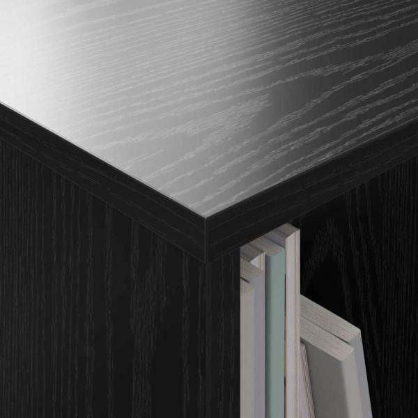 Magazinregal 2 pcs Schwarz Eichen-Optik 35 x 30 x 45 cm