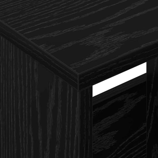 Magazinregal 2 pcs Schwarz Eichen-Optik 35 x 30 x 45 cm