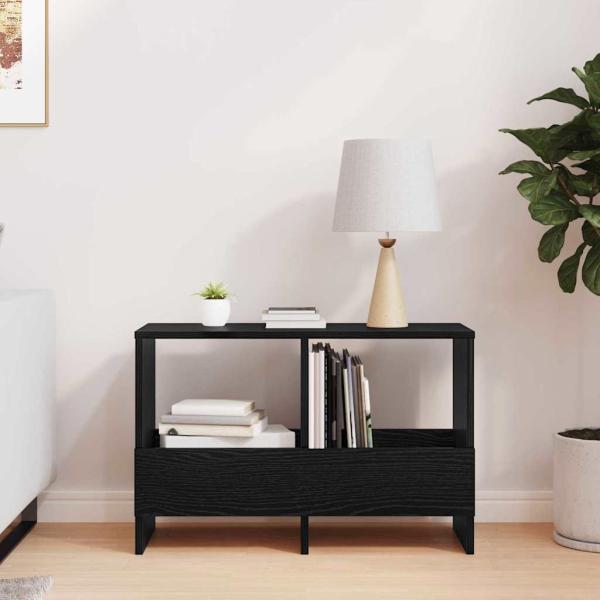 Magazinregal Schwarz Eichen-Optik 68,5 x 30 x 45 cm