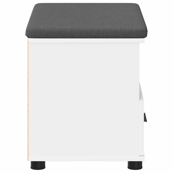 Flurbank Weiß 60 x 38 x 46 cm Spanplatte und Polsterstoff