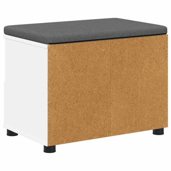 Flurbank Weiß 60 x 38 x 46 cm Spanplatte und Polsterstoff