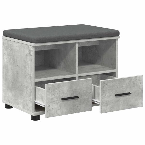 ARDEBO.de - Flurbank Beton Grau 60 x 38 x 46 cm Spanplatte und Polsterstoff
