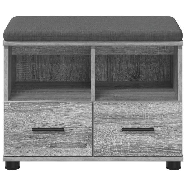 Flurbank mit Kissen mit Speicher Graues Sonoma 60 x 38 x 46 cm