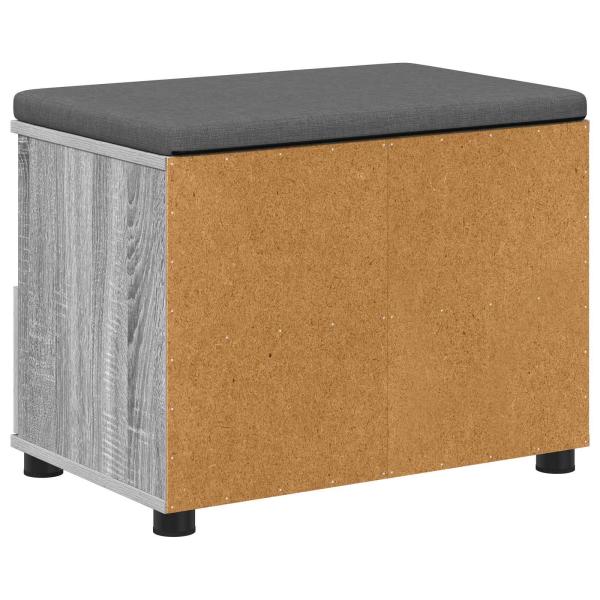 Flurbank mit Kissen mit Speicher Graues Sonoma 60 x 38 x 46 cm