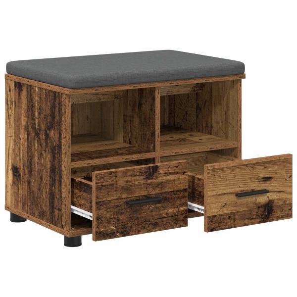 Flurbank Altholz 60 x 38 x 46 cm Spanplatte und Polsterstoff