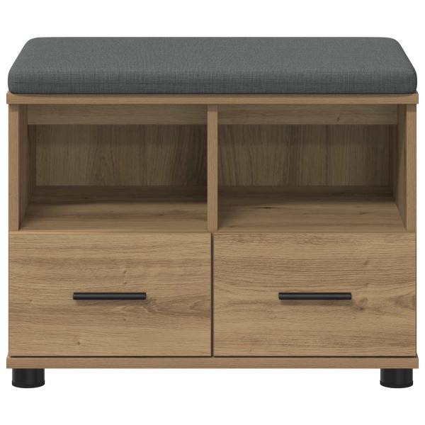 Flurbank mit Kissen mit Speicher Artisan-Eiche 60 x 38 x 46 cm