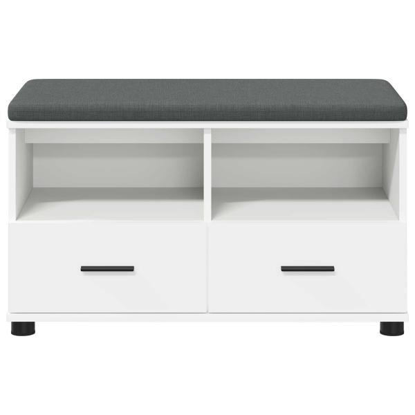 Flurbank Weiß 80 x 38 x 46 cm Spanplatte und Polsterstoff