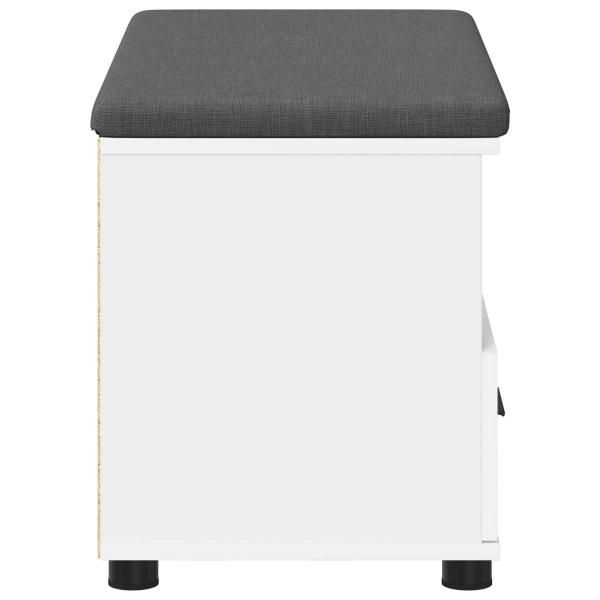 Flurbank Weiß 80 x 38 x 46 cm Spanplatte und Polsterstoff