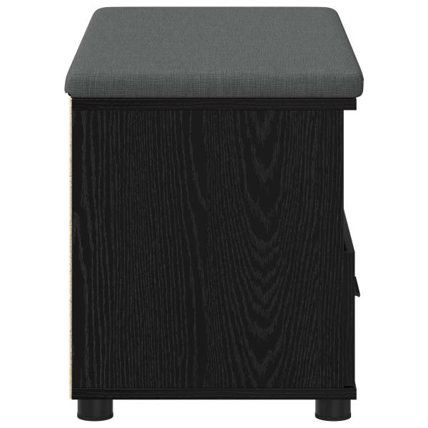 Flurbank mit Kissen Schwarz Eichen-Optik 80 x 38 x 46 cm