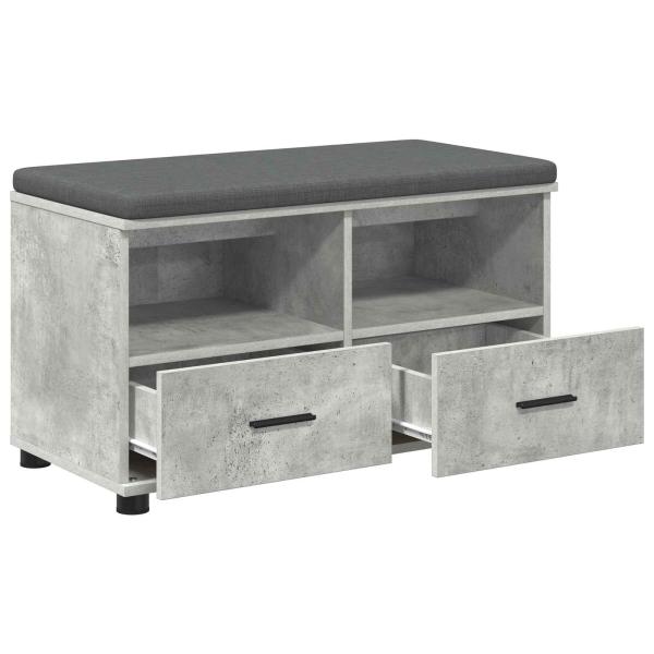 Flurbank Beton Grau 80 x 38 x 46 cm Spanplatte und Polsterstoff