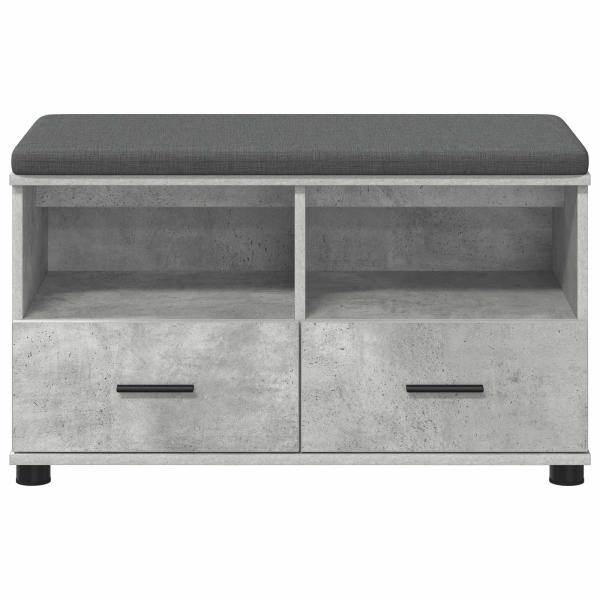 Flurbank Beton Grau 80 x 38 x 46 cm Spanplatte und Polsterstoff