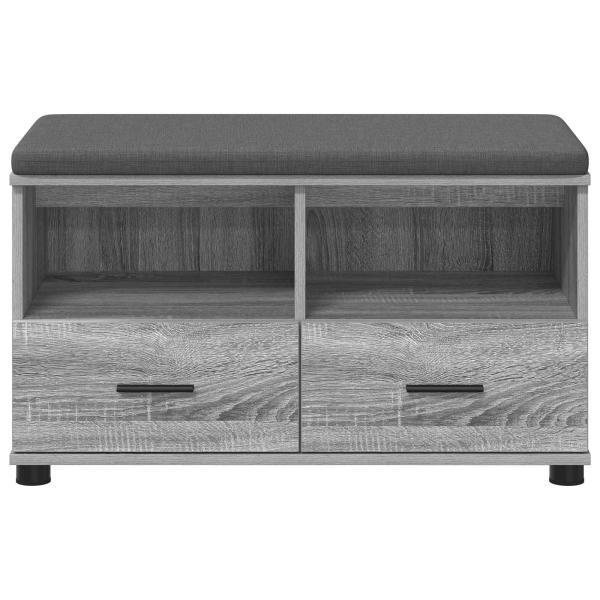 Flurbank mit Kissen mit Speicher Graues Sonoma 80 x 38 x 46 cm
