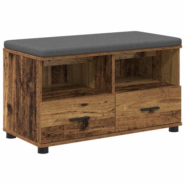 ARDEBO.de - Flurbank Altholz 80 x 38 x 46 cm Spanplatte und Polsterstoff