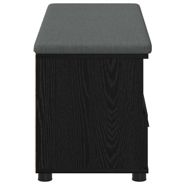 Flurbank mit Kissen Schwarz Eichen-Optik 100 x 38 x 46 cm