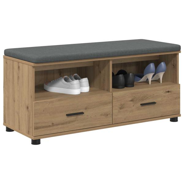 Flurbank mit Kissen mit Speicher Artisan-Eiche 100 x 38 x 46 cm