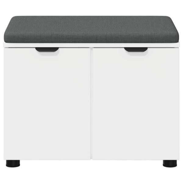 Flurbank mit Kissen mit Speicher mit Tür Weiß 60 x 38 x 46 cm