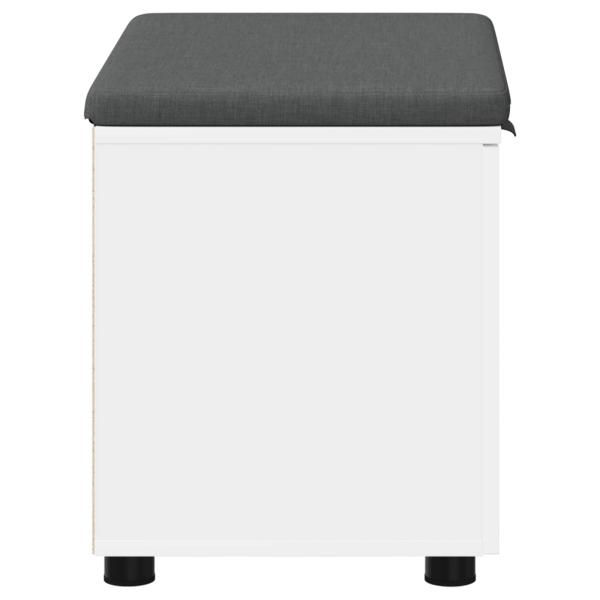 Flurbank mit Kissen mit Speicher mit Tür Weiß 60 x 38 x 46 cm