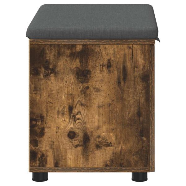 Flurbank mit Kissen mit Tür Geräucherte Eiche 60 x 38 x 46 cm