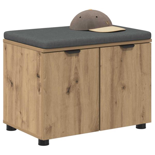 Flurbank mit Kissen mit Speicher Artisan-Eiche 60 x 38 x 46 cm