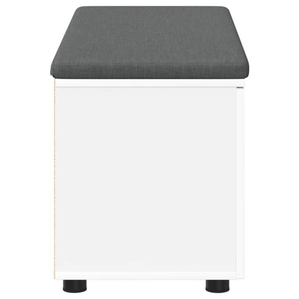 Flurbank mit Kissen mit Speicher mit Tür Weiß 100 x 38 x 46 cm