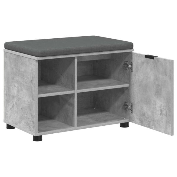 Flurbank mit Kissen Uni Beton Grau 60 x 38 x 46 cm