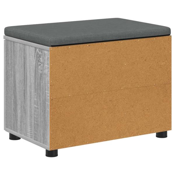 Flurbank mit Kissen Uni Graues Sonoma 60 x 38 x 46 cm