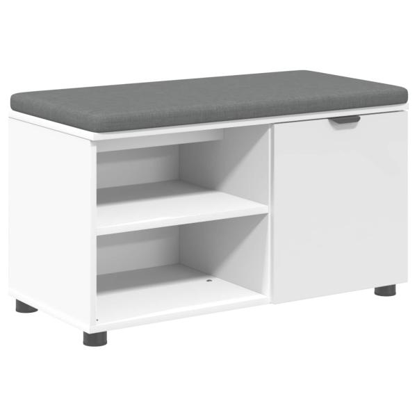 Flurbank mit Kissen Uni Weiß 80 x 38 x 46 cm