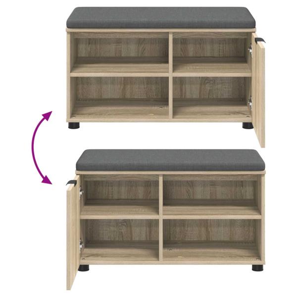 Flurbank mit Kissen Uni Sonoma-Eiche 80 x 38 x 46 cm