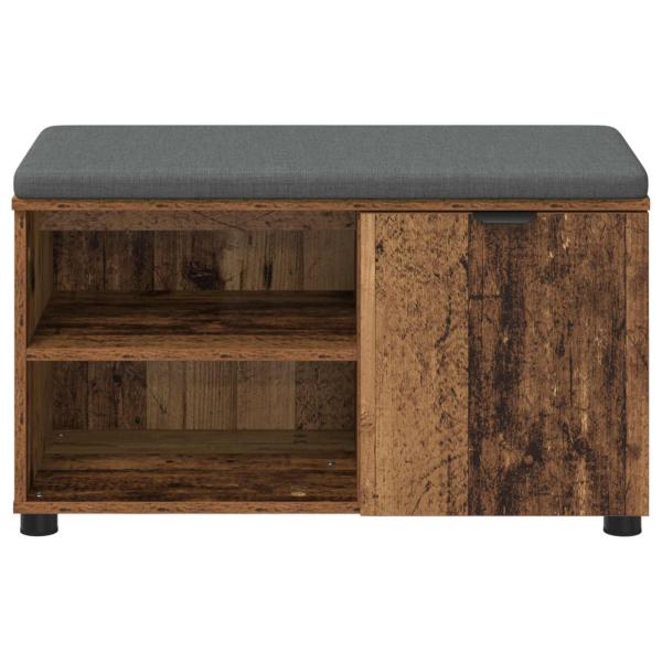 Flurbank mit Kissen Uni Altholz 80 x 38 x 46 cm